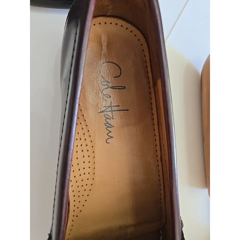 Vintage Cole Haan 8.5 Monk Strap Loafers Burgundy Leather‎ Kiltie Dress  Shoes